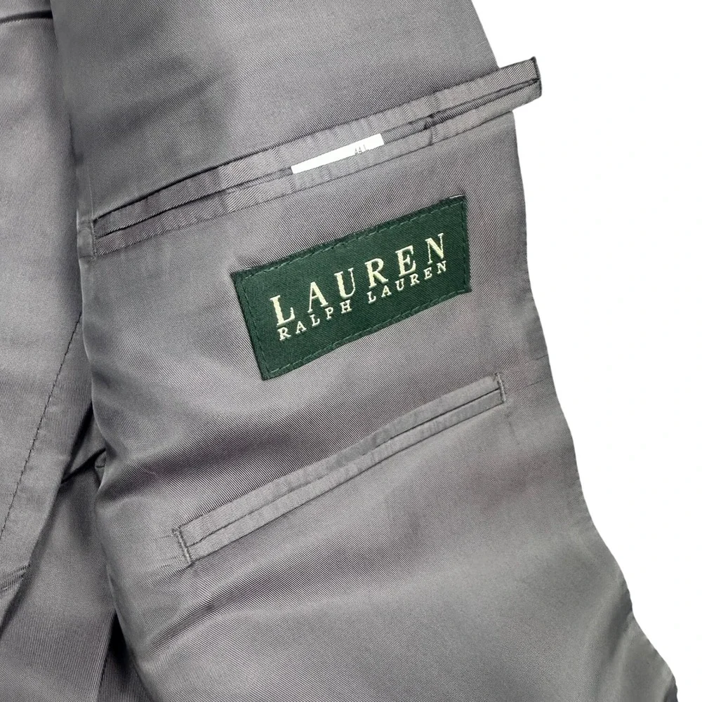 Lauren Ralph Lauren Men 44 L Windowpane Glen Plaid Blazer Jacket Silk Wool Blend